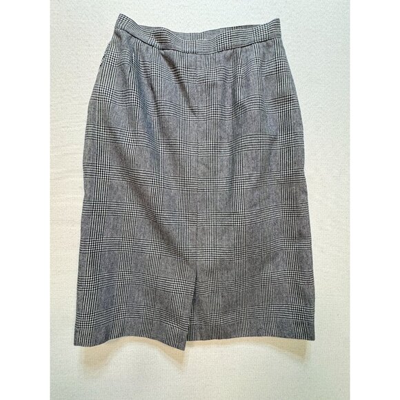 Vintage Sheridan Square Womens Midi Plaid Skirt Size 10 Black White Retro Y2K - Picture 9 of 13